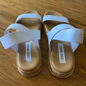 Steve Madden Women Gladi Sandal - White Size 8